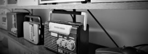 Black and white image of an IRIS radio